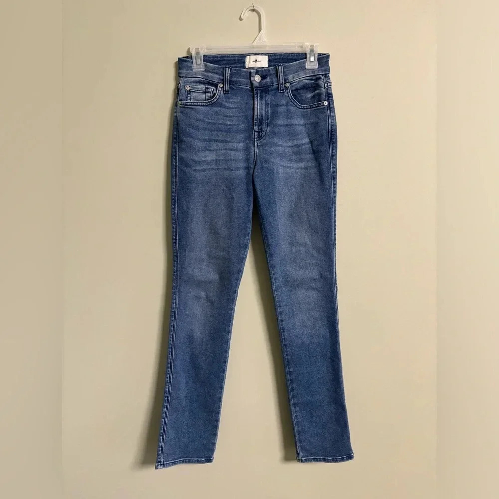 7 For All Mankind Kimmie Straight Leg Jeans Women’s Blue Stretch Denim Size 27